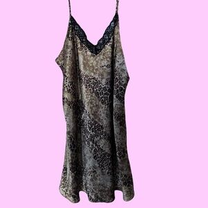 Vintage Leopard Lace Slip Dress (fits L-XL)